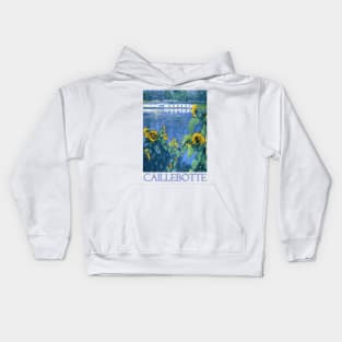 Sunflowers on the Bank of the Seine by Gustave Caillebotte Kids Hoodie